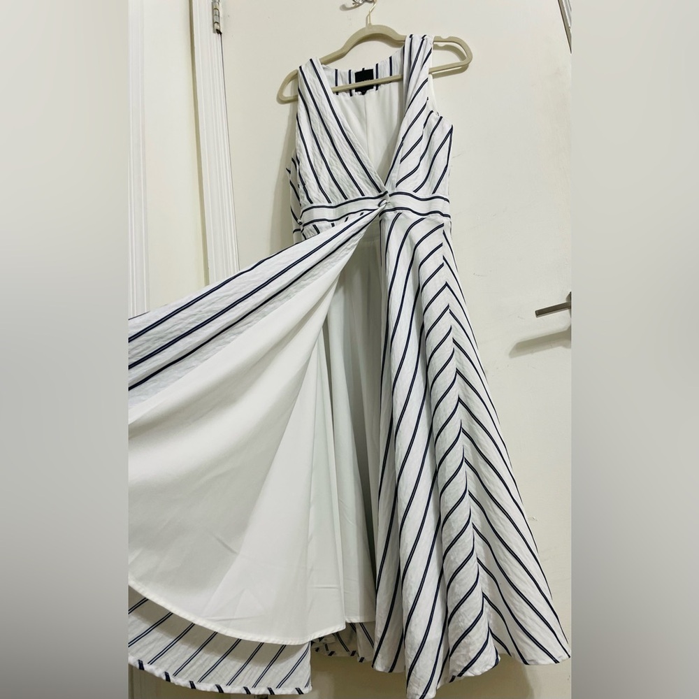 Midi Navy White Stripped Dress